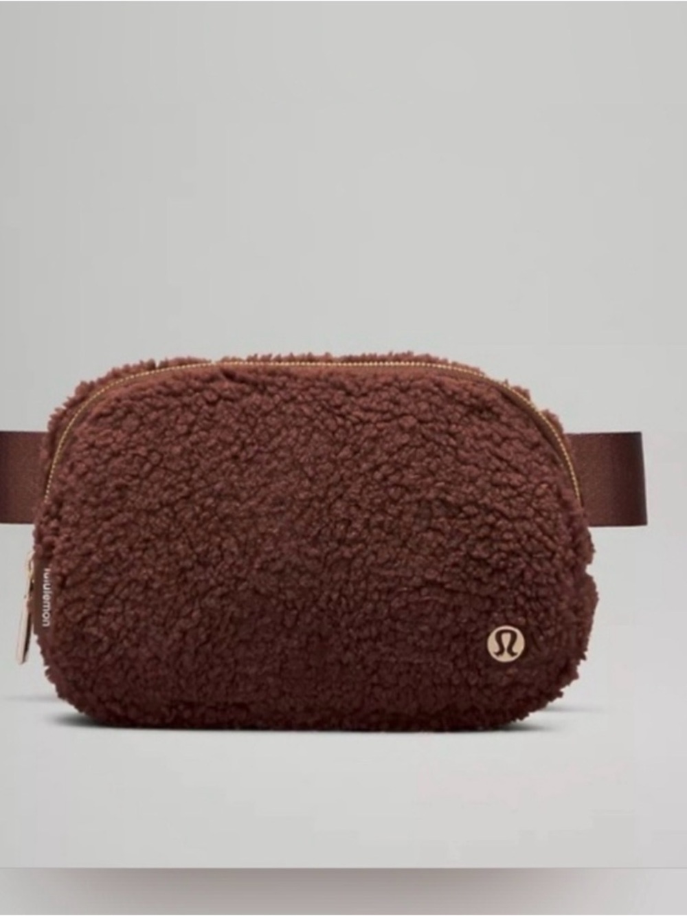lululemon Brown Sherpa Belt bag Fanny Pack with Gold Zipper